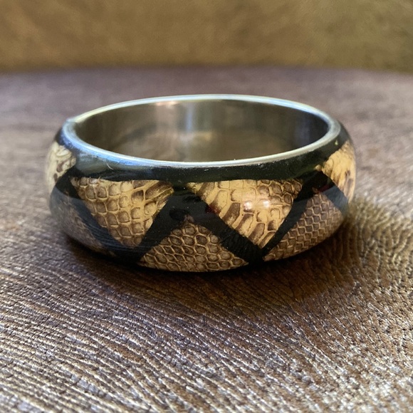 Vintage Python Print Bangle Bracelet - Picture 1 of 3